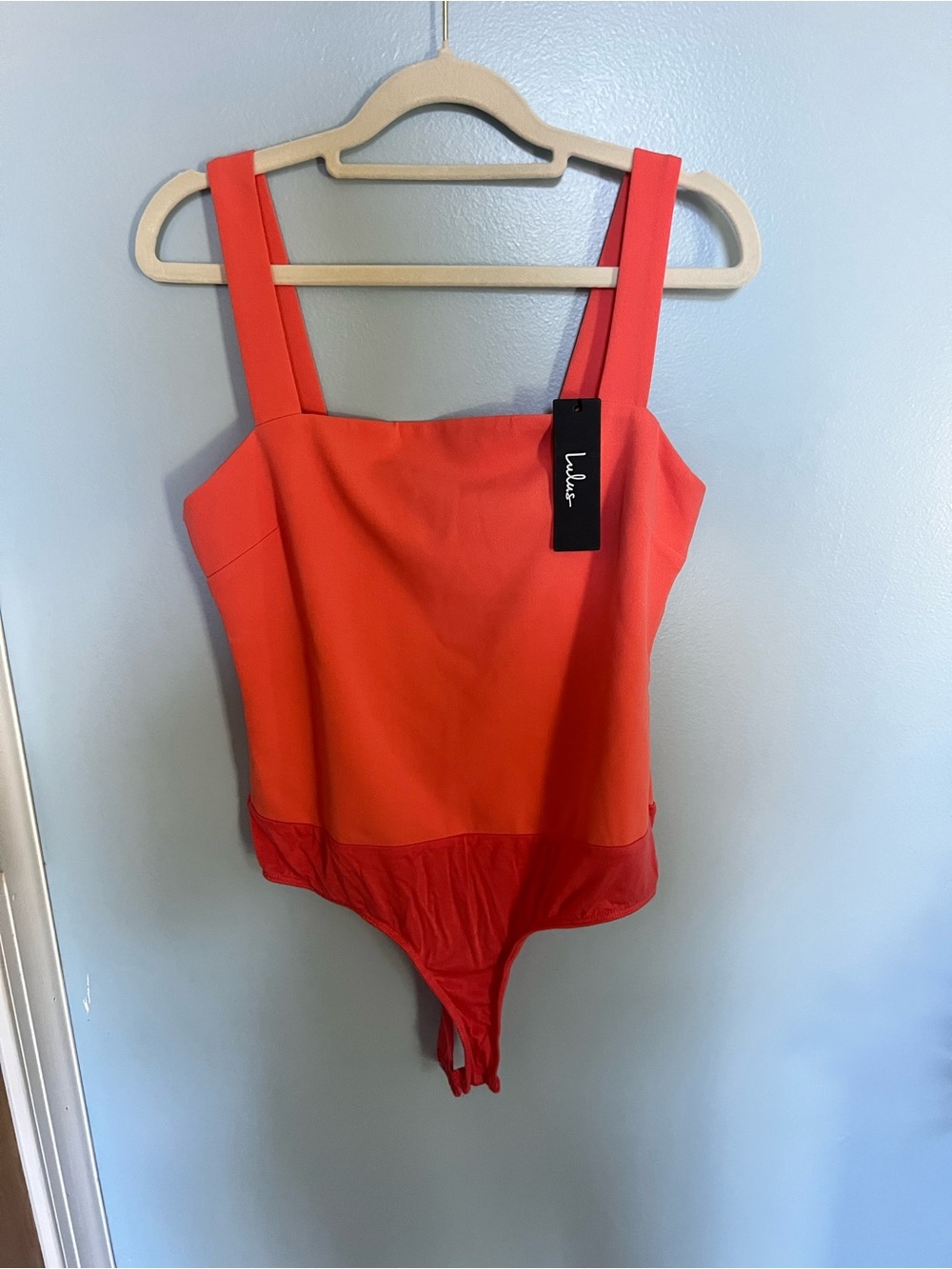 Lulu's Hot Pink Square Neck Bodysuit